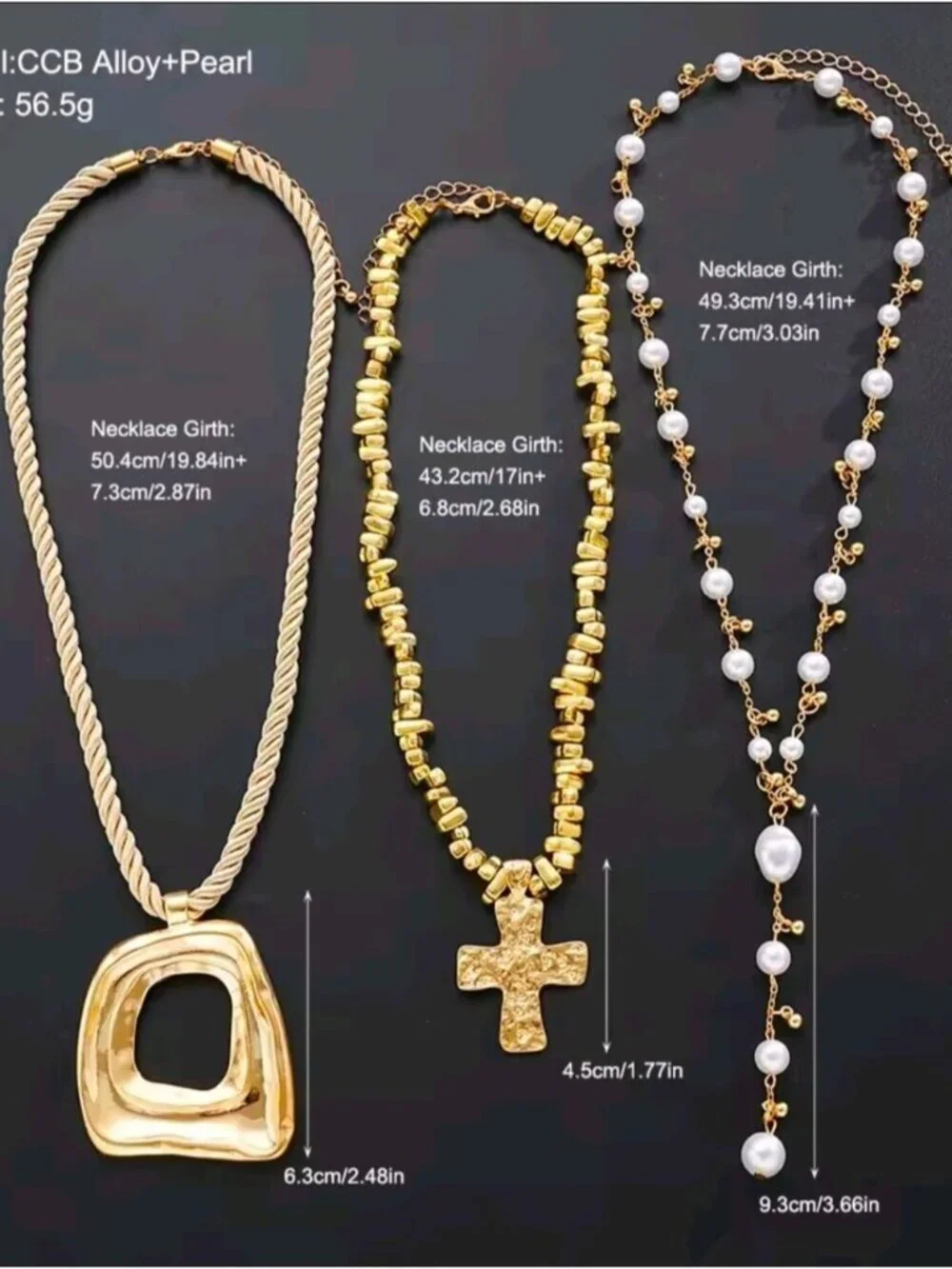Gold-Tone Layered Necklace with White Pearls